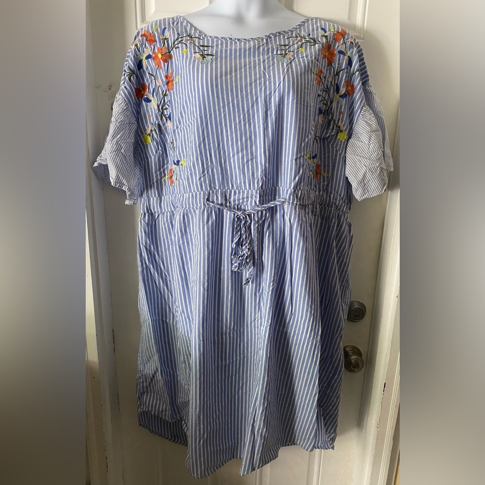 Ava & Viv Blue Flutter Sleeve Sundress - Picture 2 of 6